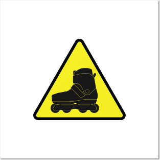 Warning sign - Inline skate & rollerblade zone Posters and Art